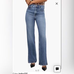 Good American NWT SOFT-TECH GOOD BOY STRAIGHT JEANS | INDIGO737